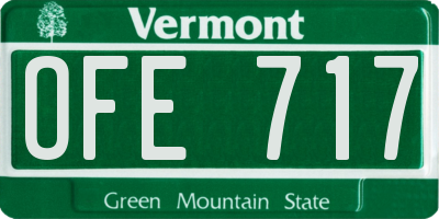 VT license plate OFE717