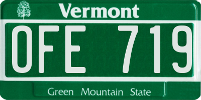 VT license plate OFE719