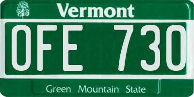 VT license plate OFE730