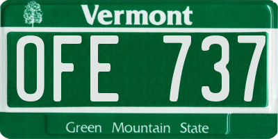 VT license plate OFE737