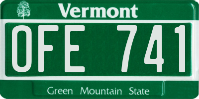 VT license plate OFE741