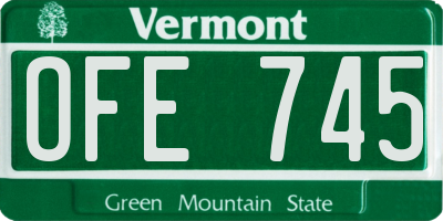 VT license plate OFE745