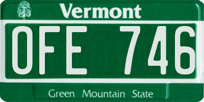 VT license plate OFE746