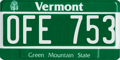VT license plate OFE753