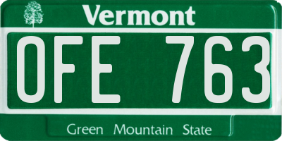 VT license plate OFE763