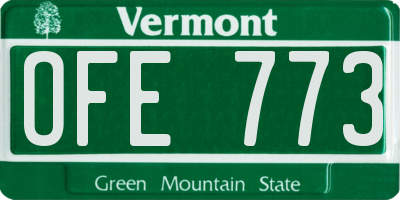 VT license plate OFE773