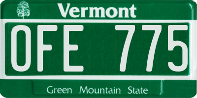 VT license plate OFE775