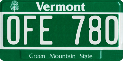 VT license plate OFE780