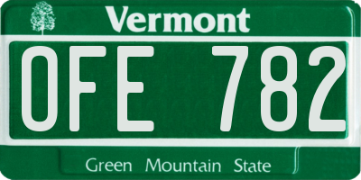 VT license plate OFE782