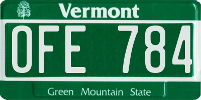 VT license plate OFE784