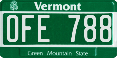 VT license plate OFE788
