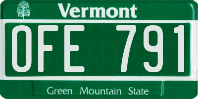 VT license plate OFE791