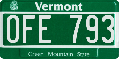 VT license plate OFE793