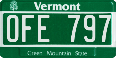 VT license plate OFE797