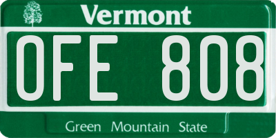 VT license plate OFE808