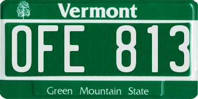 VT license plate OFE813