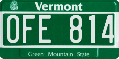 VT license plate OFE814