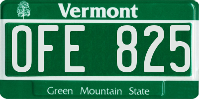 VT license plate OFE825