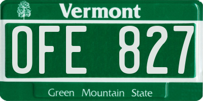 VT license plate OFE827
