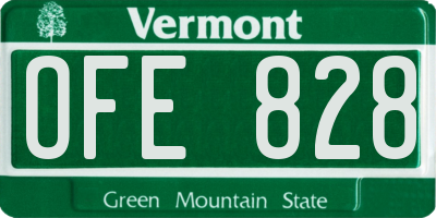 VT license plate OFE828