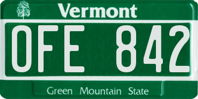 VT license plate OFE842