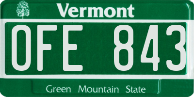 VT license plate OFE843