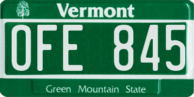 VT license plate OFE845