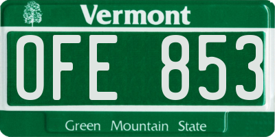 VT license plate OFE853