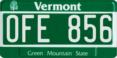 VT license plate OFE856