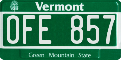 VT license plate OFE857
