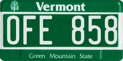 VT license plate OFE858