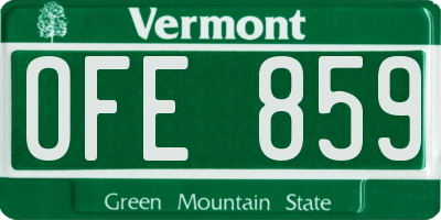 VT license plate OFE859