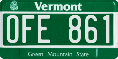 VT license plate OFE861