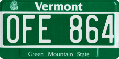 VT license plate OFE864
