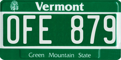 VT license plate OFE879