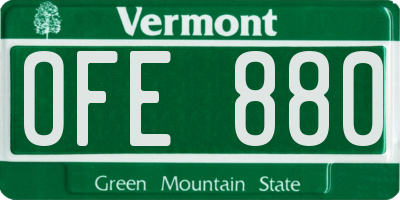 VT license plate OFE880