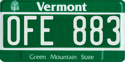 VT license plate OFE883