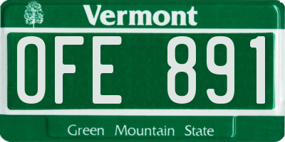VT license plate OFE891