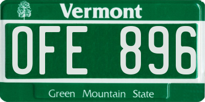 VT license plate OFE896