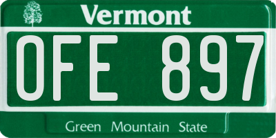 VT license plate OFE897