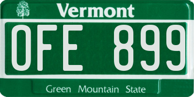 VT license plate OFE899