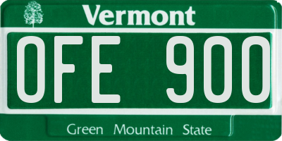 VT license plate OFE900