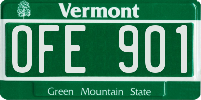 VT license plate OFE901