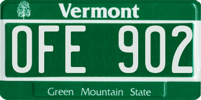 VT license plate OFE902