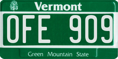 VT license plate OFE909