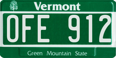 VT license plate OFE912