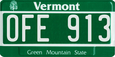 VT license plate OFE913