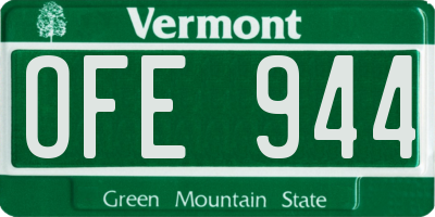 VT license plate OFE944