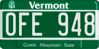 VT license plate OFE948