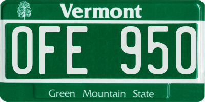 VT license plate OFE950